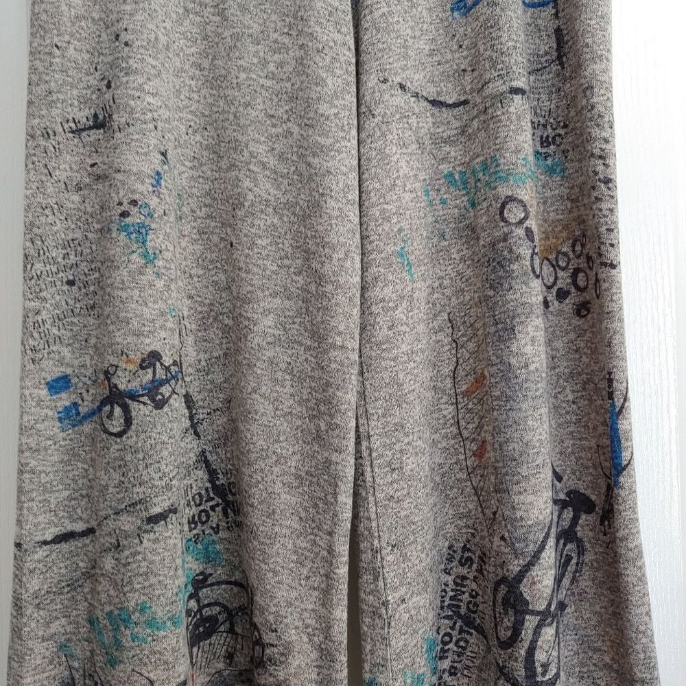 Inoah Freedom Art Knit Pants Whimsical Urban Graphic Print Streetwear M - Picture 5 of 13